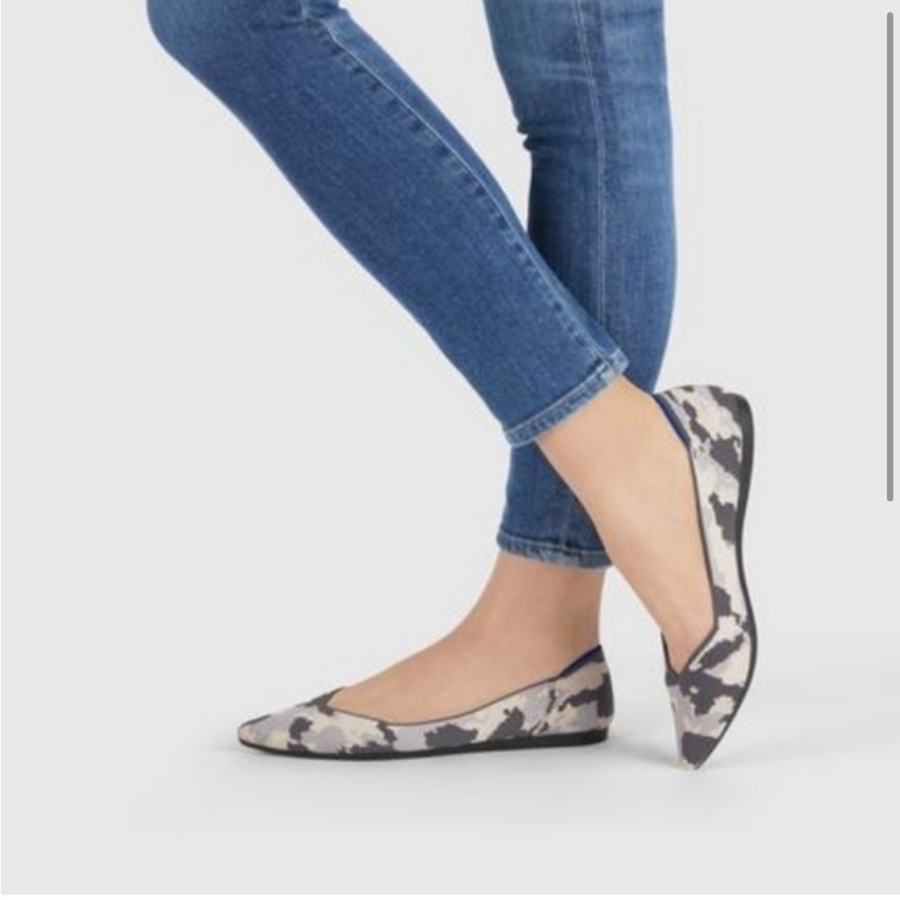 ROTHY'S / The Point Flat in Ash Grey Camo Camouflage retired color 7